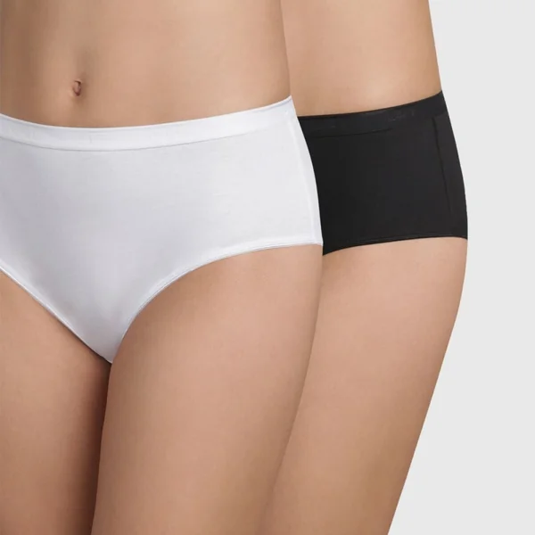Lot de 2 culottes taille haute coton bio