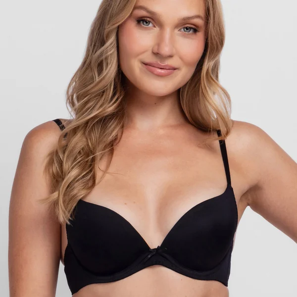 Lot de 2 Soutien-Gorge Plongeant Push up rouge/noir Dorina