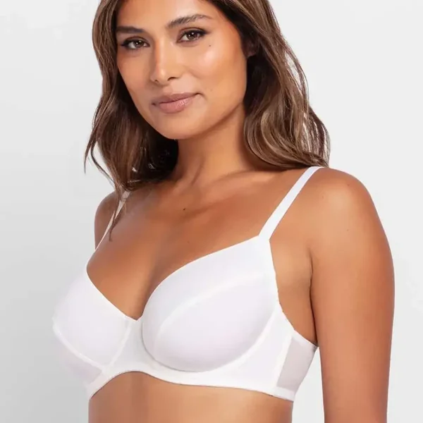 lot de 2 soutiens-gorge à armatures non rembourré violet et blanc Dorina
