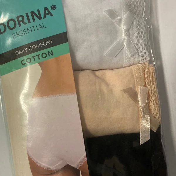 Lot de 3 culottes coton (blanc,noir,beige) Dorina