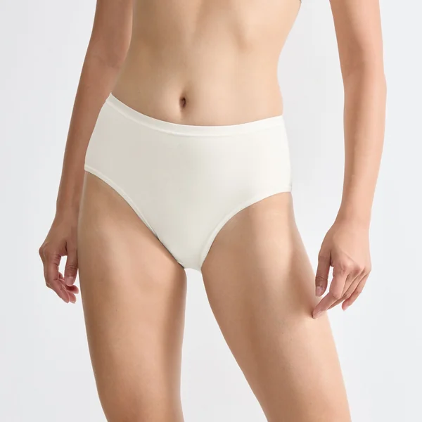 Lot de 3 culottes midi nacre en coton blanc Sloggi