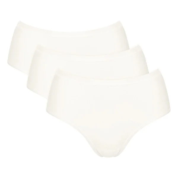 Lot de 3 culottes midi nacre en coton blanc Sloggi