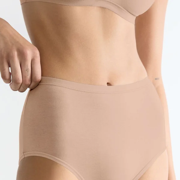 Lot de 3 culottes taille haute nude en coton Sloggi