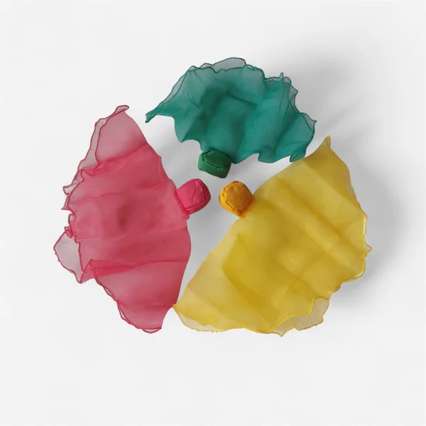 Lot de 3 foulards à jongler lestés - jaune/vert/fuchsia