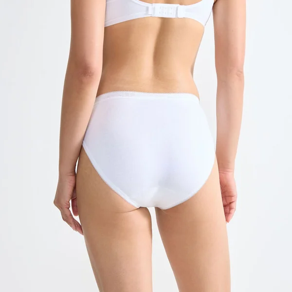 Lot de 4 culottes échancrées blanc en coton Sloggi