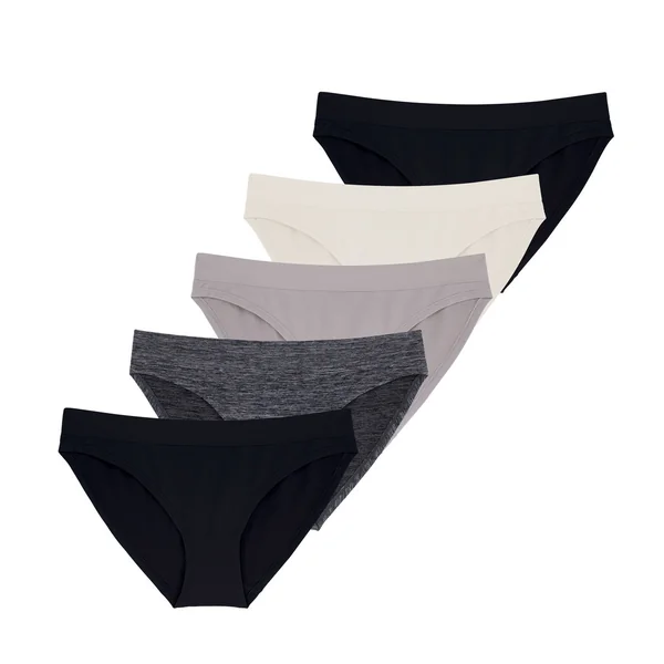 Lot de 5 culottes classiques Noir/Ivoire/Gris/Gris/Noir Dorina