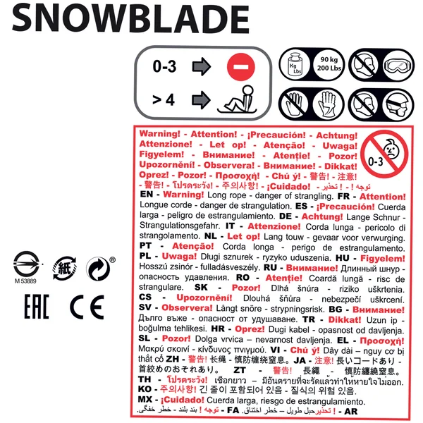 Luge Snowblade noir / rouge enfant biplace avec frein