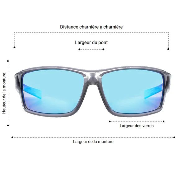 Lunettes de soleil mundaka foil polarisees crystal gris - bleu