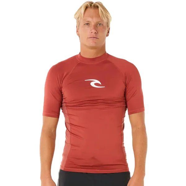 Lycra RIP CURL WAVES Manches Courtes UPF Rouge