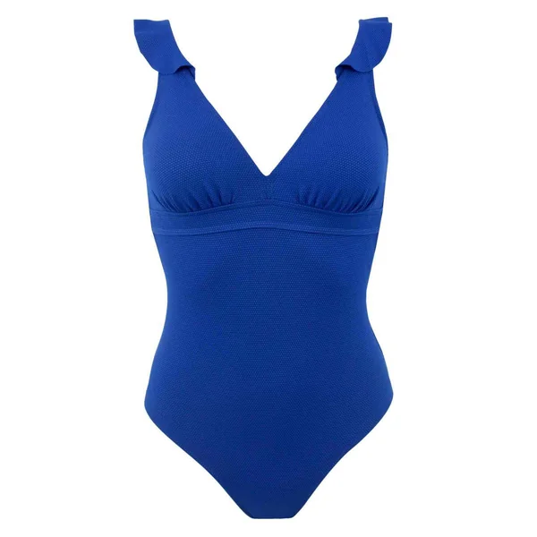 Maillot de bain 1 pièce plongeant à volant