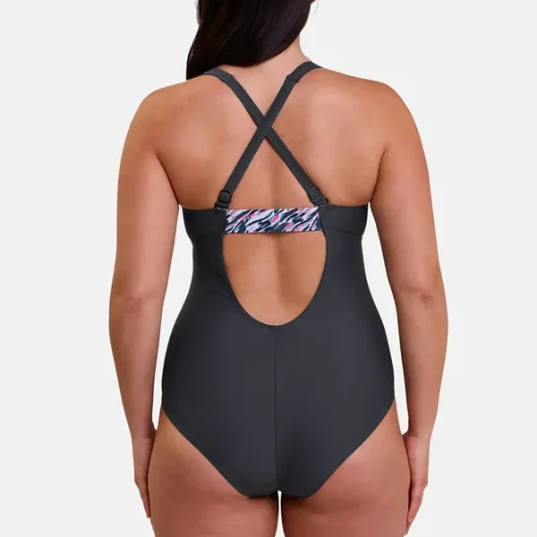 Maillot de bain piscine une pièce sans armatures gris Sans Complexe Bain