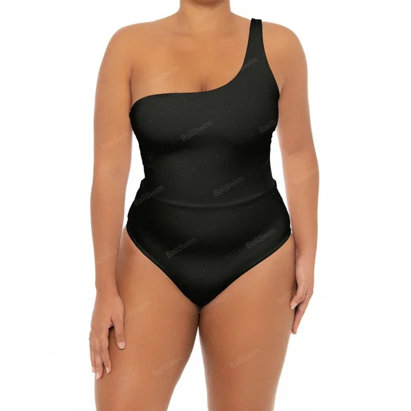 Maillot grande taille une bretelle noir