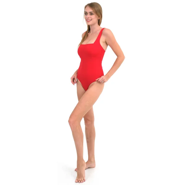 Maillot une pièce bretelles large rouge