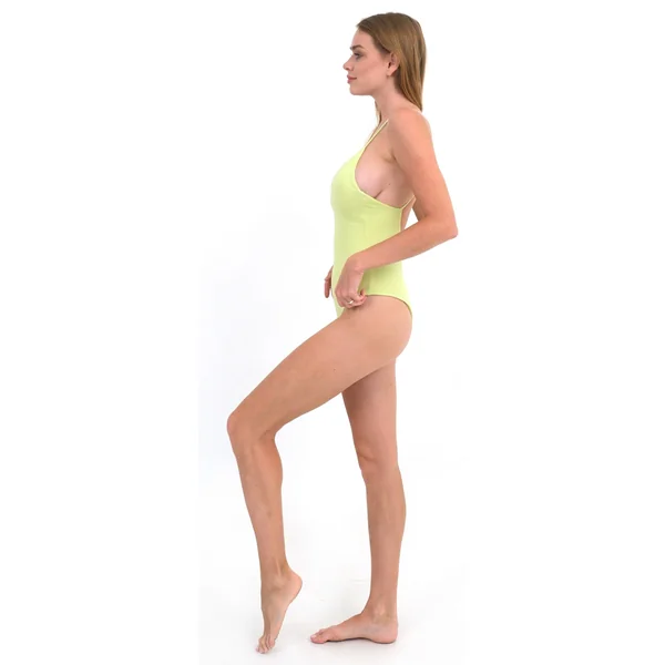 Maillot une pièce croisé vert clair