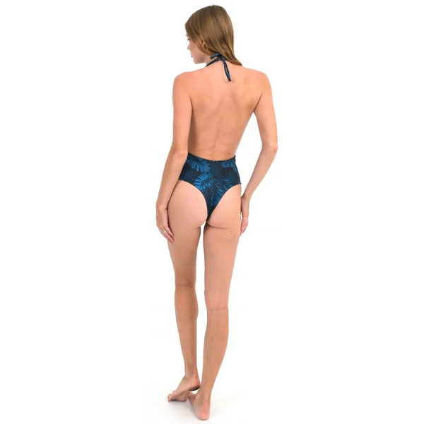 Maillot une pièce décolleté jungle