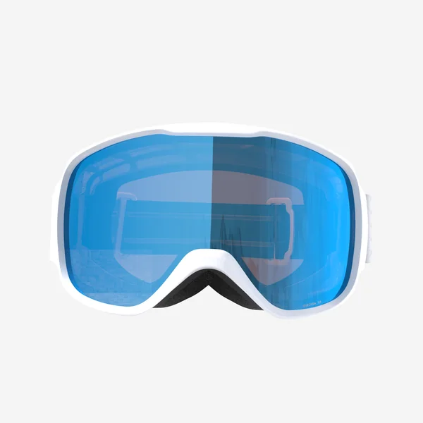 Masque de ski et de snowboard beau temps junior et adulte, g 500 s3, blanc