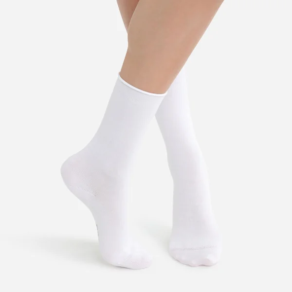 Mi-chaussette modal en coton blanc Dim Chaussant