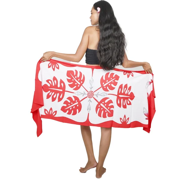Mini Paréo Tifaifai rouge et blanc