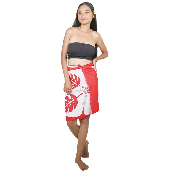 Mini Paréo Tifaifai rouge et blanc