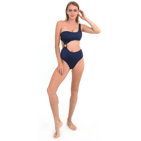 Monokini asymètrique bleu marine