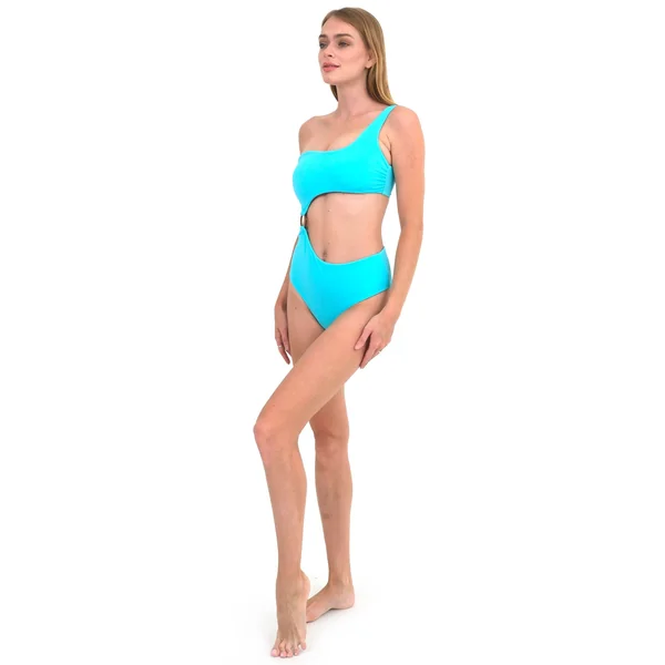 Monokini asymètrique turquoise