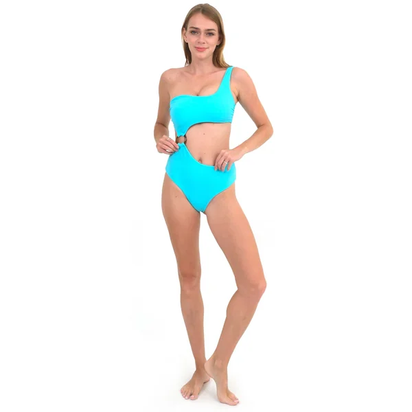 Monokini asymètrique turquoise