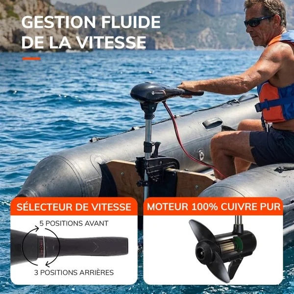 MOTEUR ÉLECTRIQUE ORANGE MARINE 35 LBS 12V