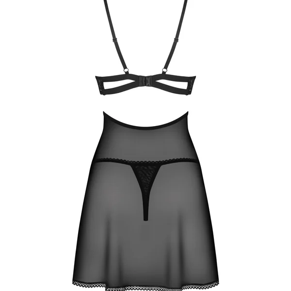 Nutris babydoll et String Noir Obsessive