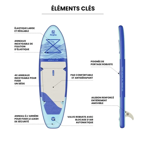 Pack Duo Paddle Gonflable Airgliss Sun et Moon 11.0