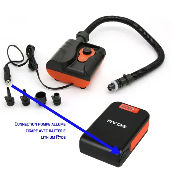 PACK POMPE ELECTRIQUE AUTONOME E-PUMP FIRST RYDE 16 PSI + BATTERIE