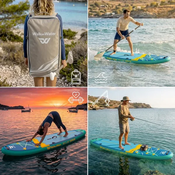 Paddle gonflable windsurf wow zephyr 10.6 - avec insert pied de mat