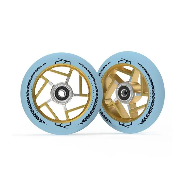 Paire de roues trottinette FUZION Apollo Baby Blue/Gold 110mm