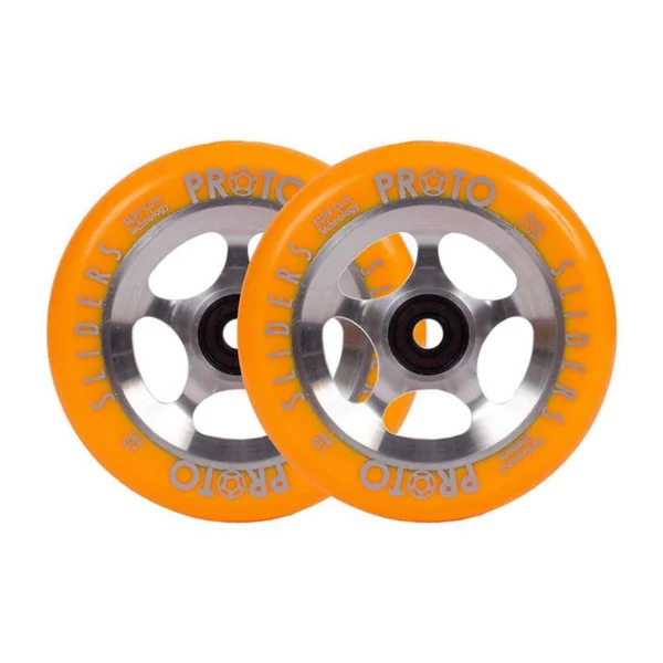 Paire de roues trottinette PROTO Slider Starbright Orange/Raw 110mm