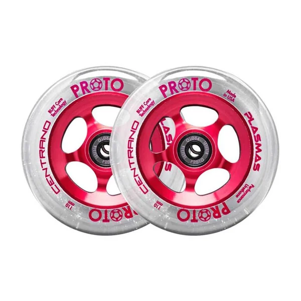 Paire de roues trottinette PROTO X CENTRANO Plasma Clear/Red 110mm
