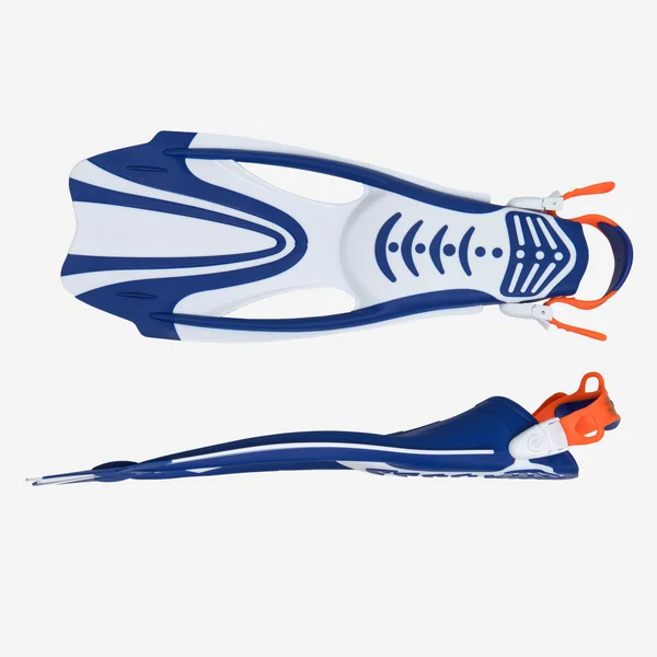 Palmes de snorkeling courtes à talons ouverts raglables - Zinger 2.0 bleu