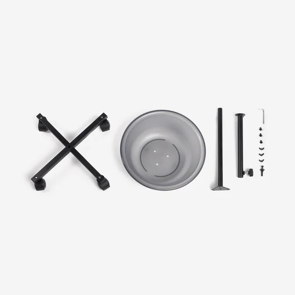 Panier de balles de tennis de table sur roulettes