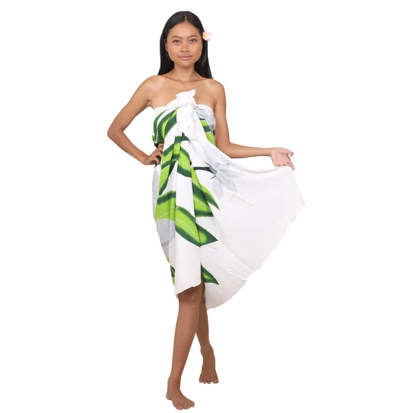Paréo bouquet Tiare Apetahi blanc