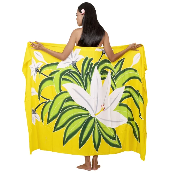 Paréo bouquet Tiare Apetahi jaune