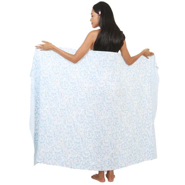 Paréo Chic Diara blanc et bleu