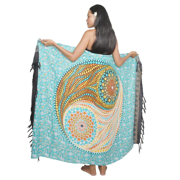 Paréo Energie Polynesienne turquoise