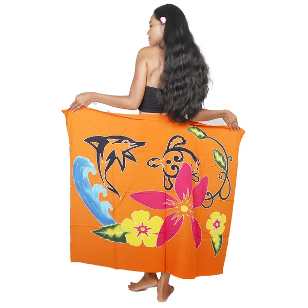 Paréo enfant dauphin orange