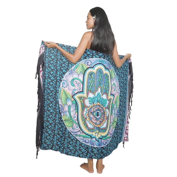 Paréo Hamsa Sérénité bleu