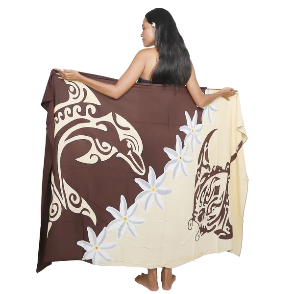 Paréo Harmonie marine beige