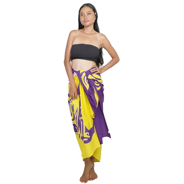 Paréo Harmonie marine jaune et violet