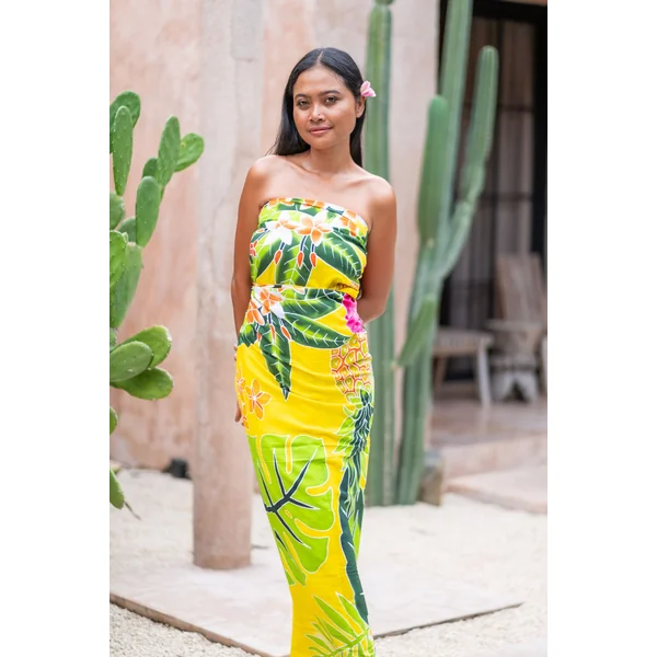 Paréo jardin Tahitien jaune