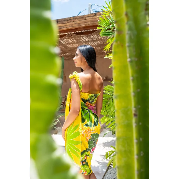 Paréo jardin Tahitien jaune