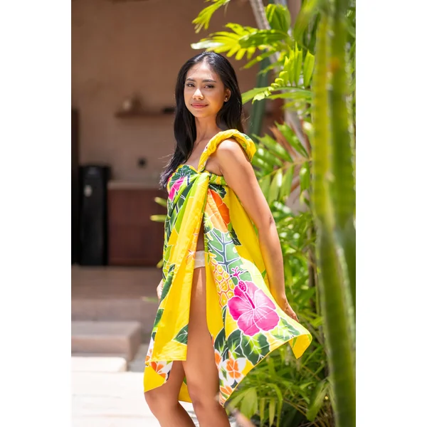 Paréo jardin Tahitien jaune