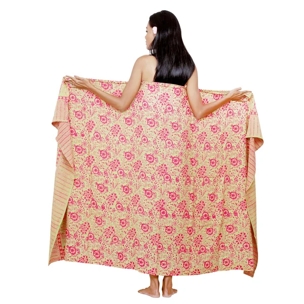 Paréo Lyanna vert et rose + boucle