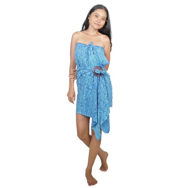 Paréo Léana bleu + boucle