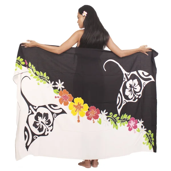 Paréo manta double face blanc et noir